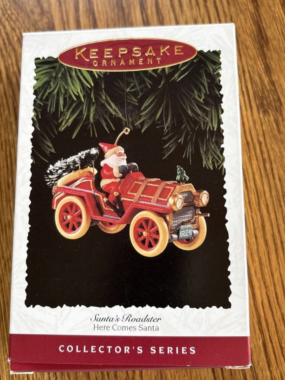 1995 Hallmark Ornament Santa's Roadster Here Comes Santa #17 in Series